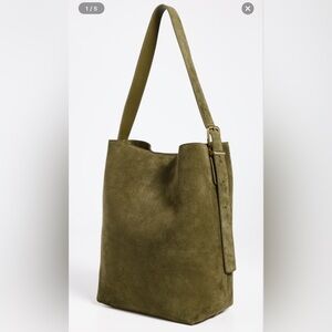 EUC MADEWELL THE ESSENTIAL TOTE IN OLIVE GREEN SUEDE